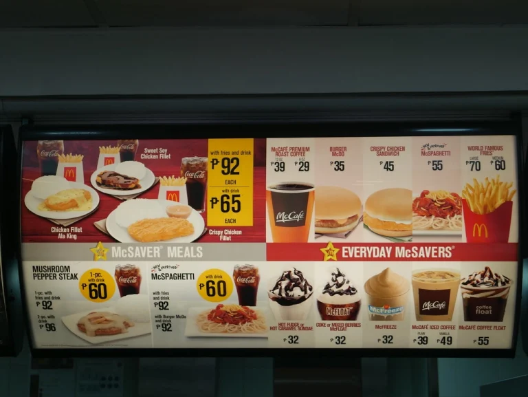 MCDO MENU BURGERS PRICES