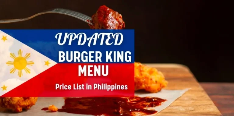 BURGER KING MENU PHILIPPINES